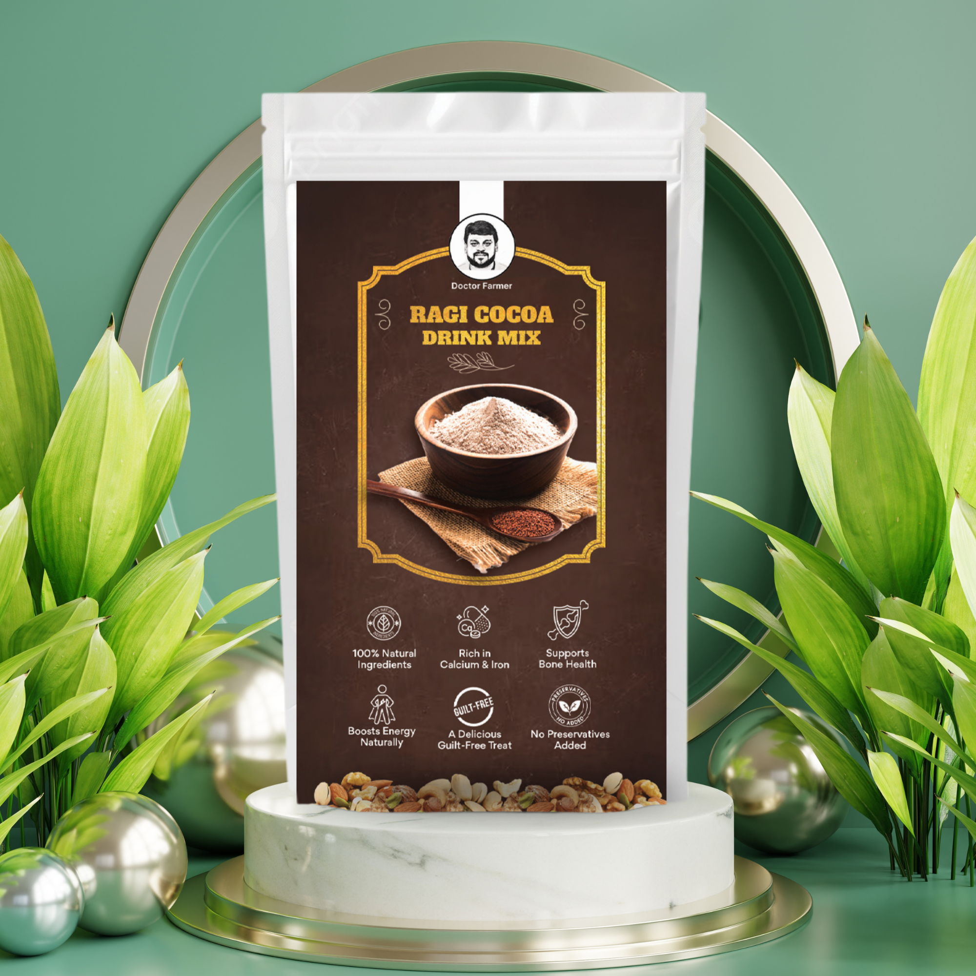 Doctor Farmer Ragi Cocoa Drink Mix, 250gms