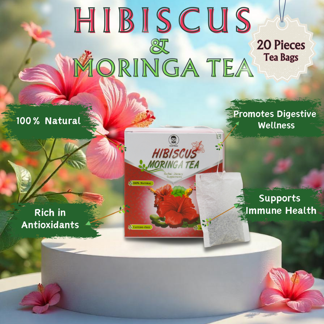 Doctor Farmer Moringa Hibiscus Tea 1 Box (20 Tea Bags)
