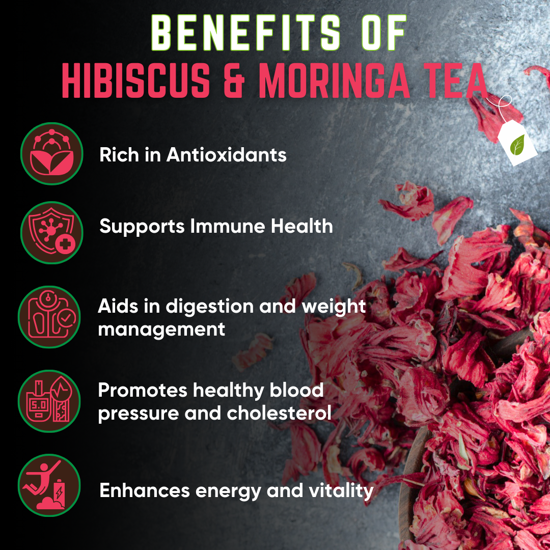 Doctor Farmer Moringa Hibiscus Tea 1 Box (20 Tea Bags)