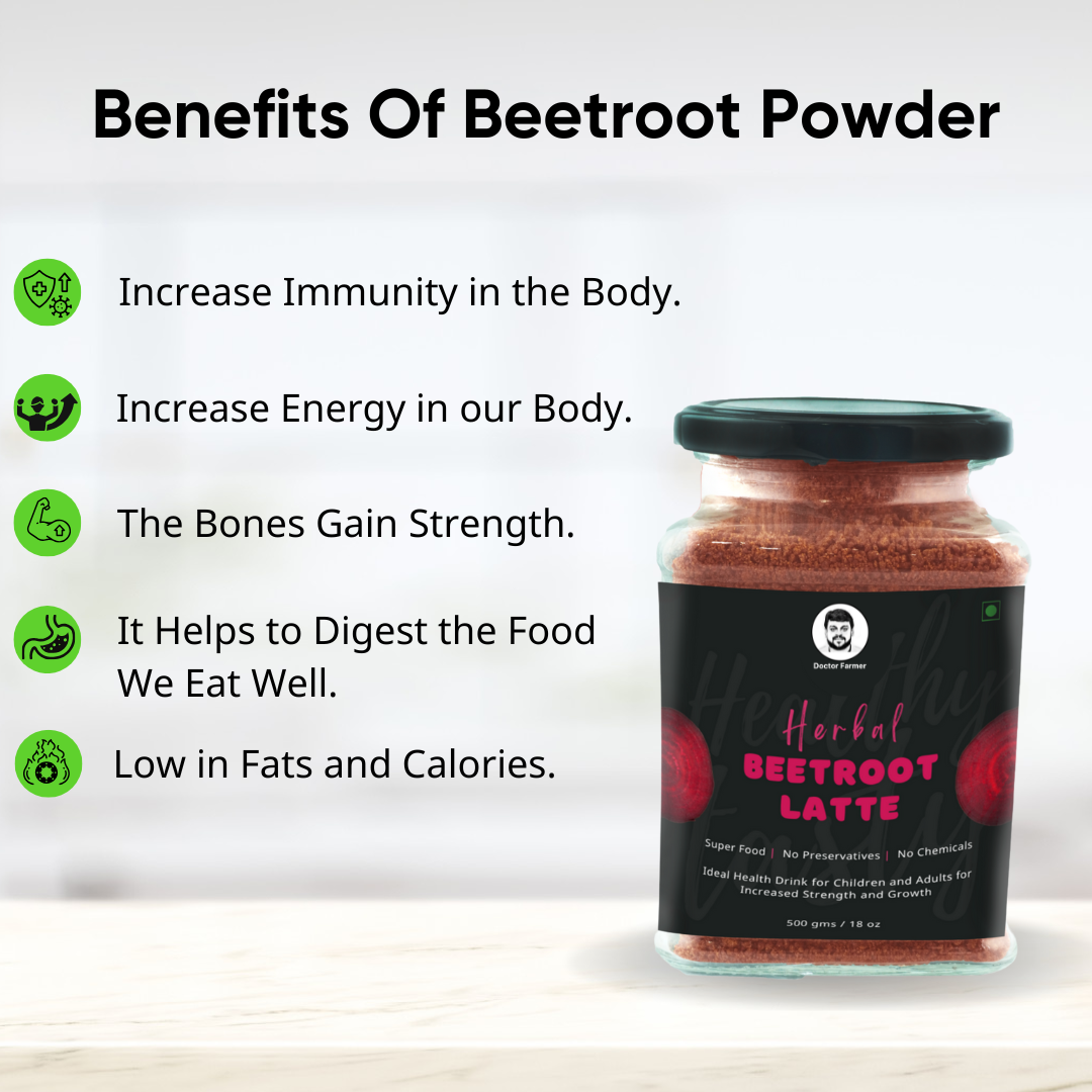 Doctor Farmer Herbal Beetroot Latte | Natural Children Drink | 200gms