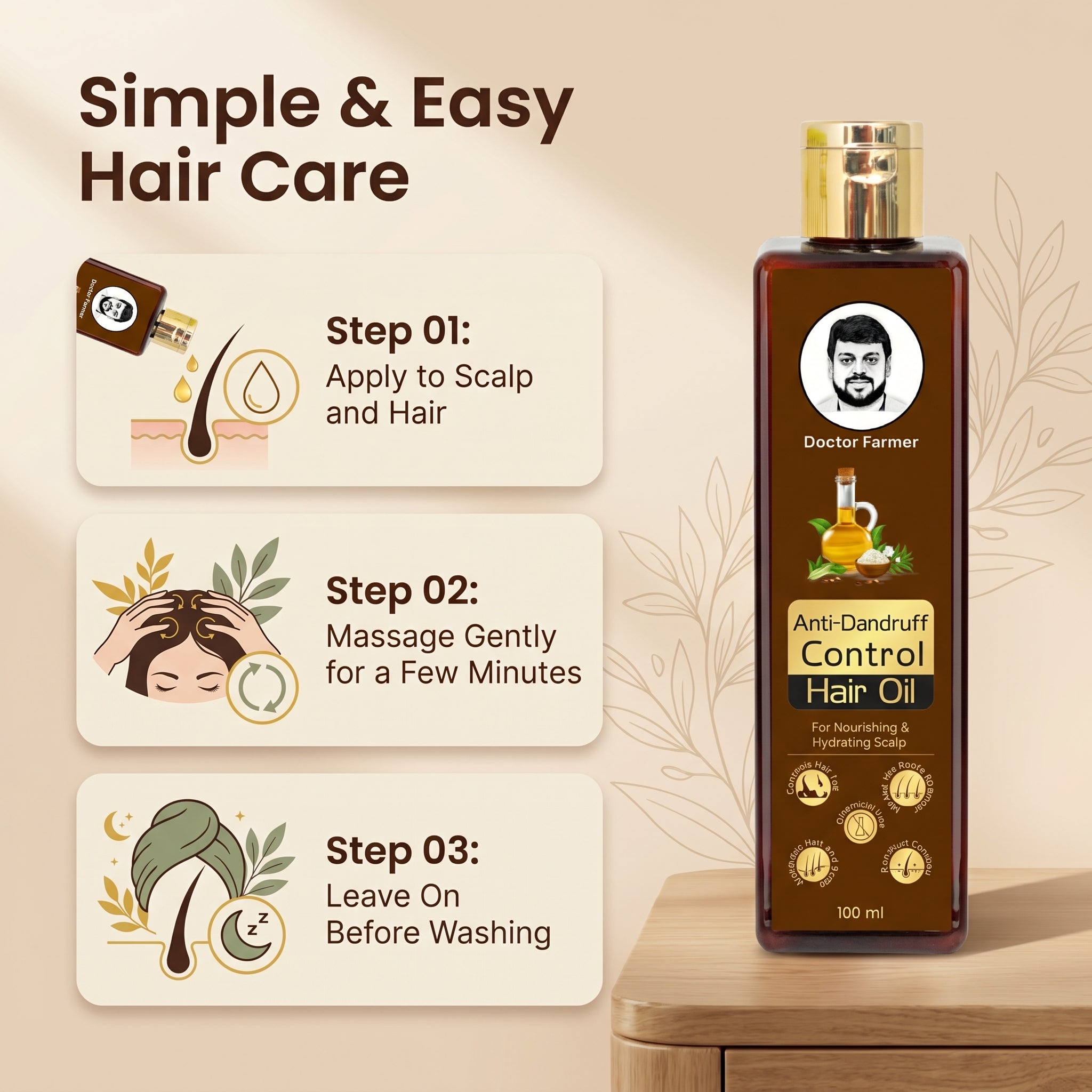 Doctor Farmer Anti-Dandruff Control Hair Oil, 100ml