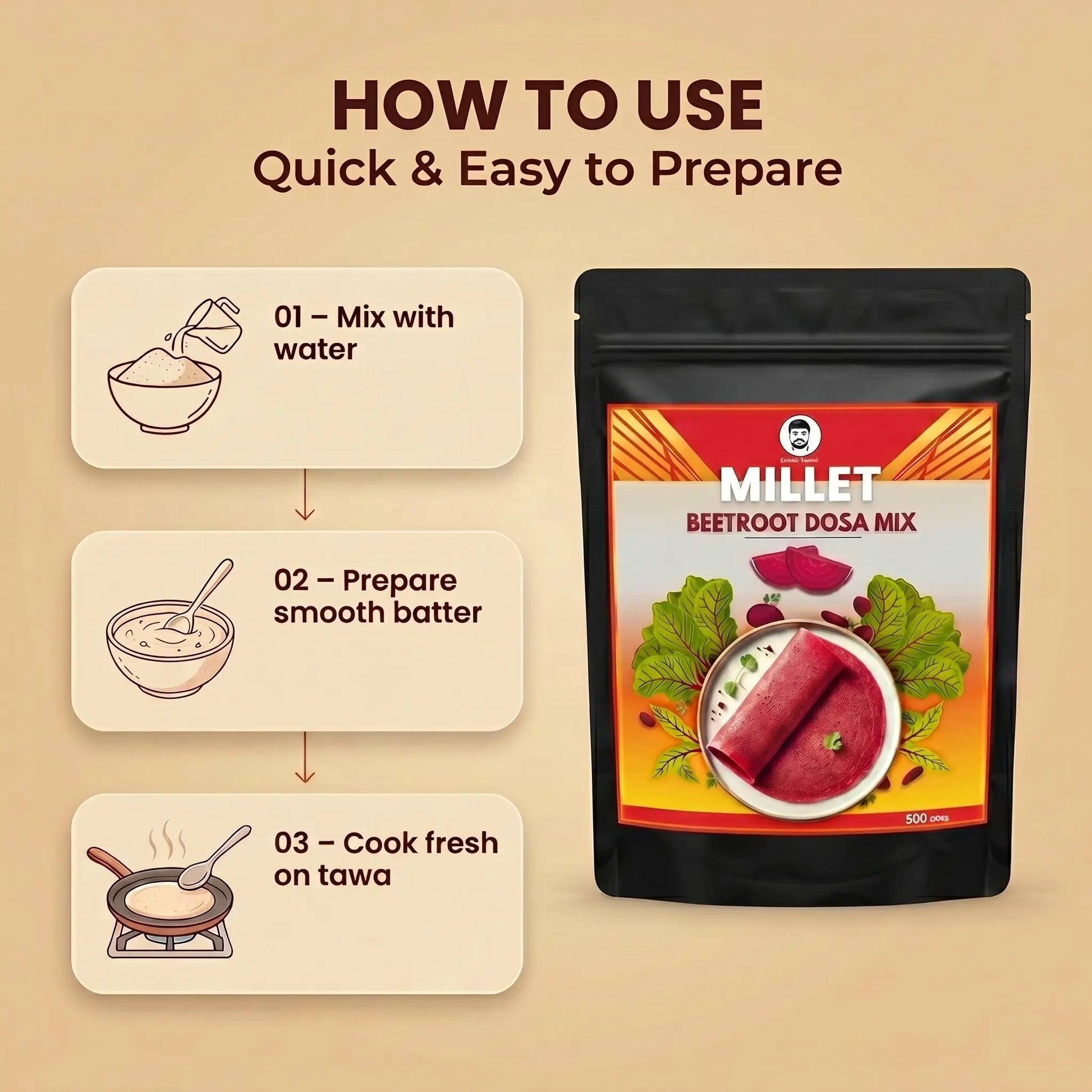 Doctor-Farmer-Beetroot-Dosa-Mix-How-to-use-image