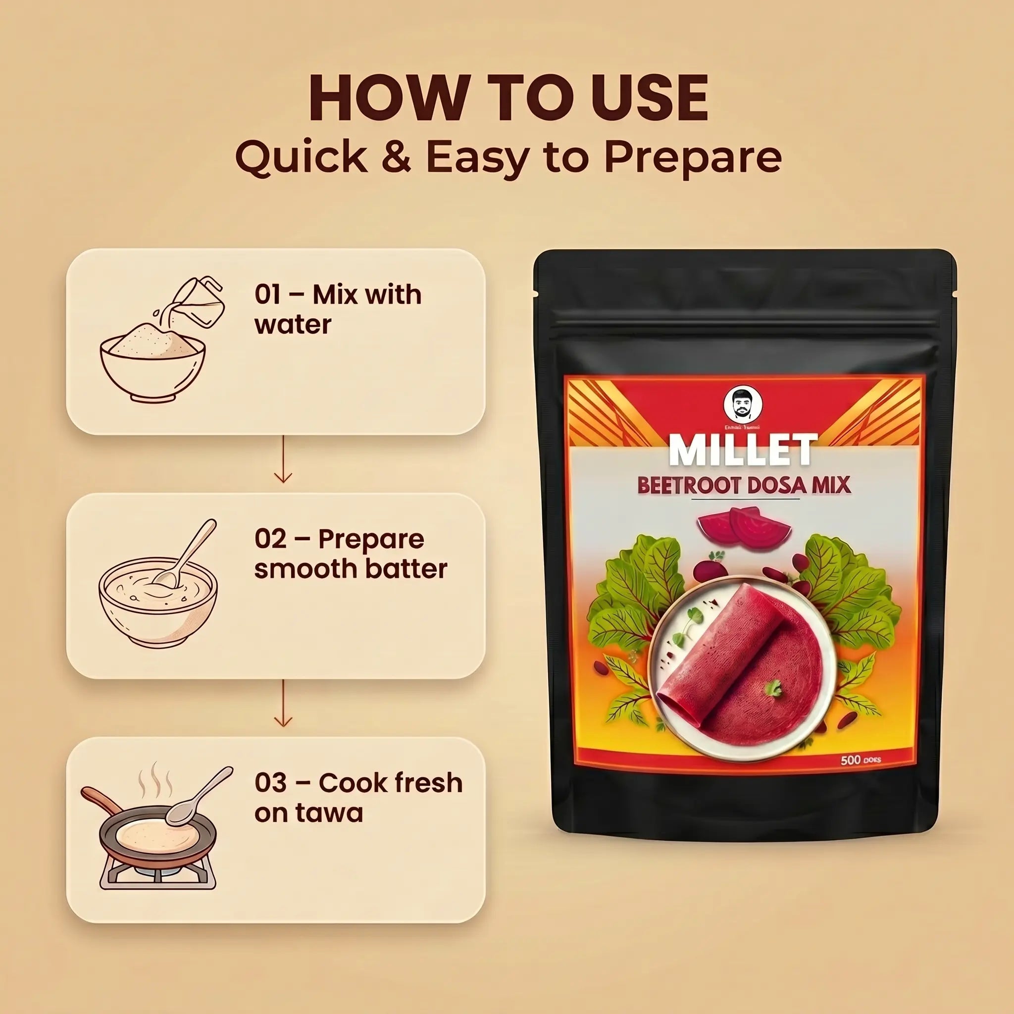 Doctor-Farmer-Beetroot-Dosa-Mix-How-to-use-image