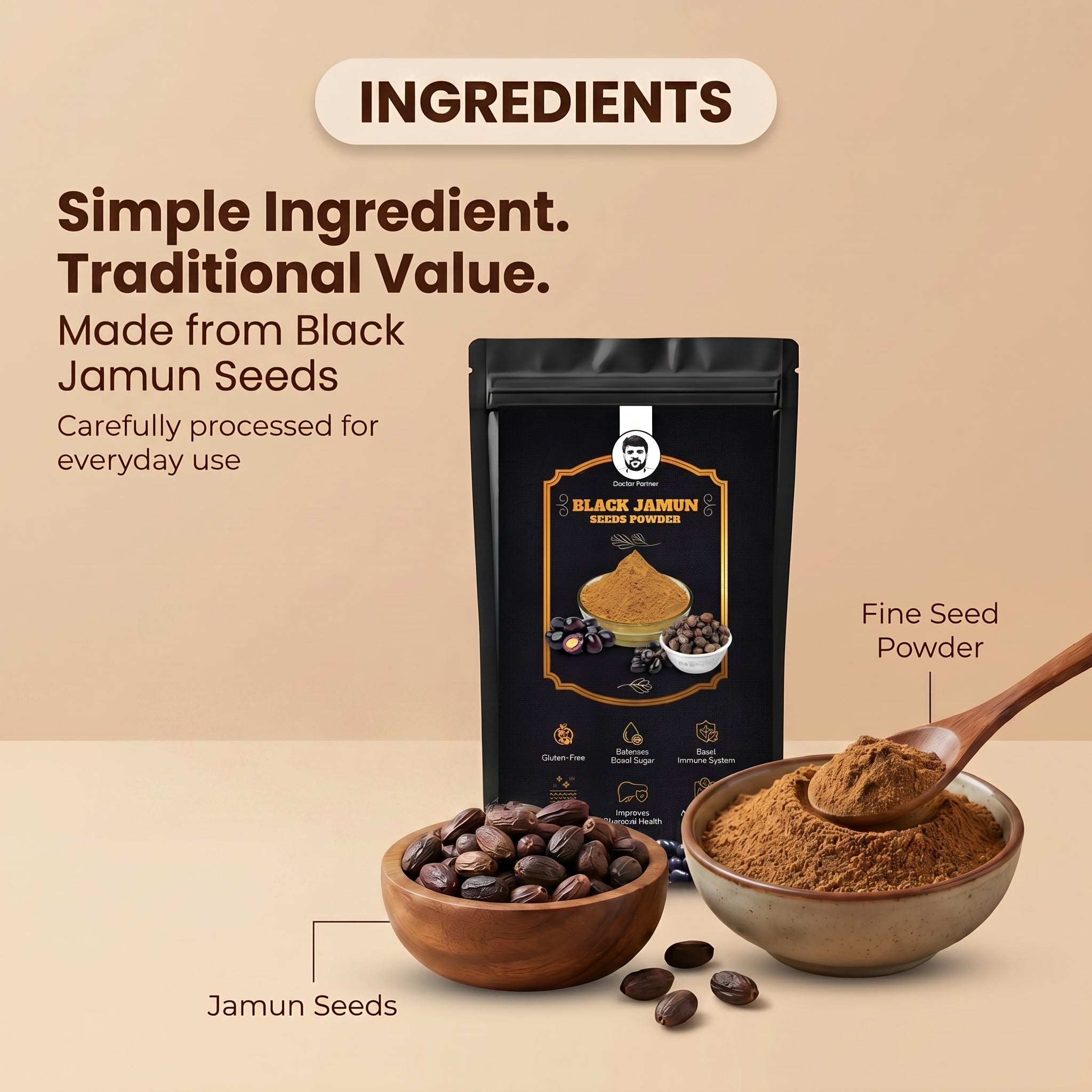 Doctor Farmer Black Jamun Seed Powder, 250gms