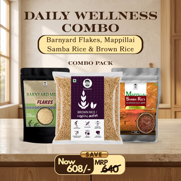 Doctor Farmer Barnyard Flakes, Mappillai Samba Rice & Brown Rice Combo Pack