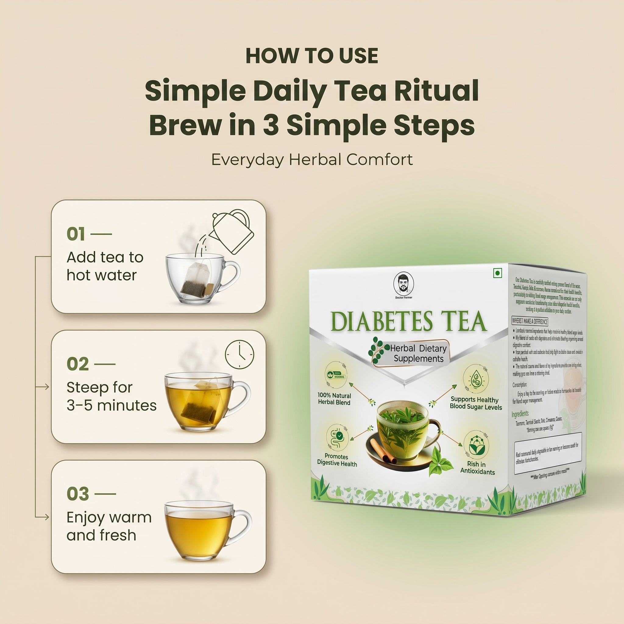 Doctor Farmer Diabetes Tea 1 Box (20 Tea Bags)