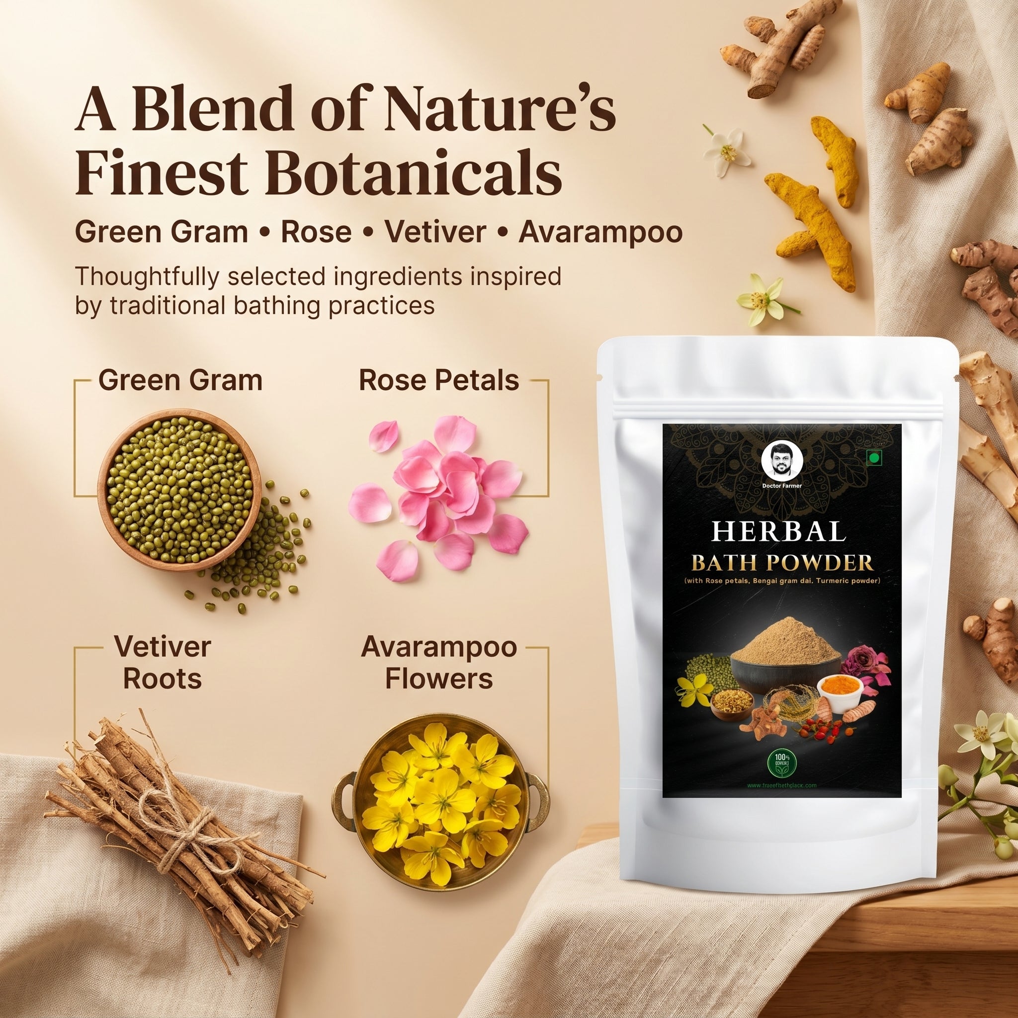 Doctor Farmer Herbal Bath Powder, 500gms