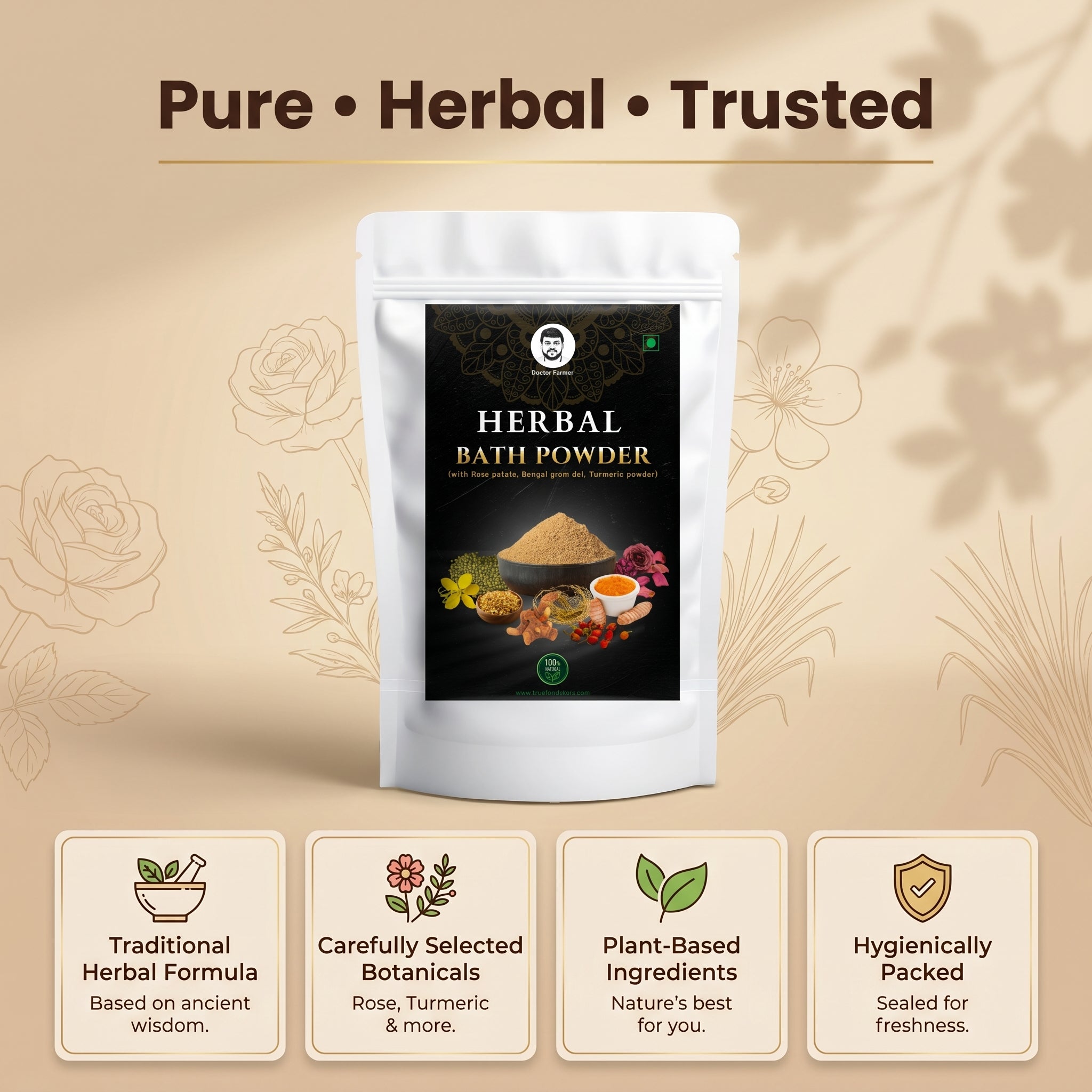 Doctor Farmer Herbal Bath Powder, 500gms