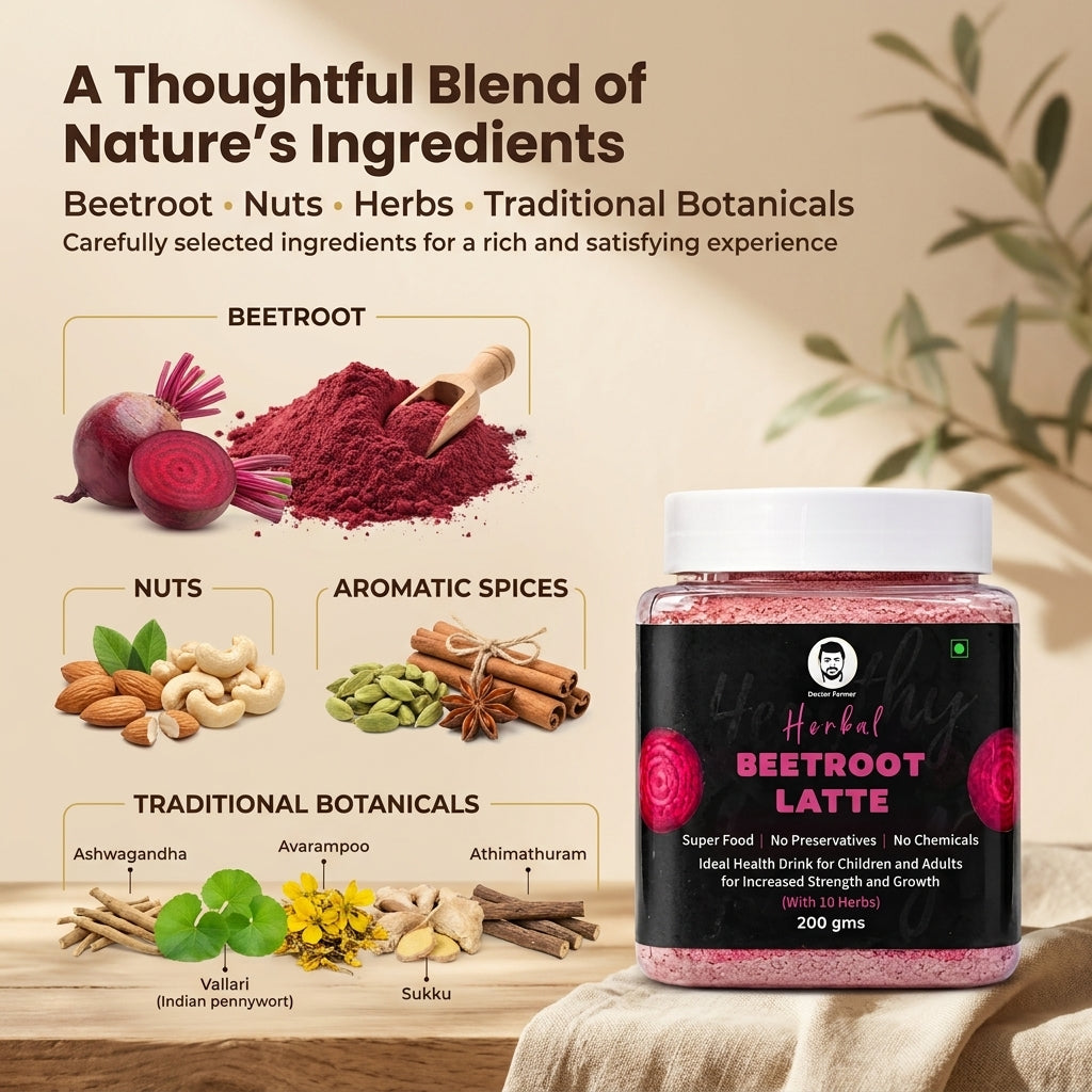 Doctor Farmer Herbal Beetroot Latte | Natural Children Drink | 200gms