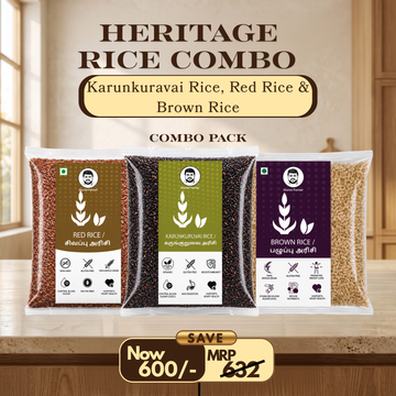 Doctor Farmer Brown, Red & Karunkuravai Rice Combo Pack