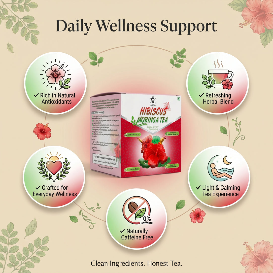 Doctor Farmer Moringa Hibiscus Tea 1 Box (20 Tea Bags)
