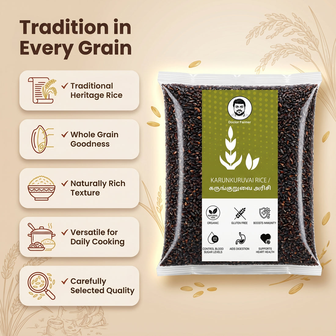 Doctor Farmer Traditional Karunkuravai Rice
