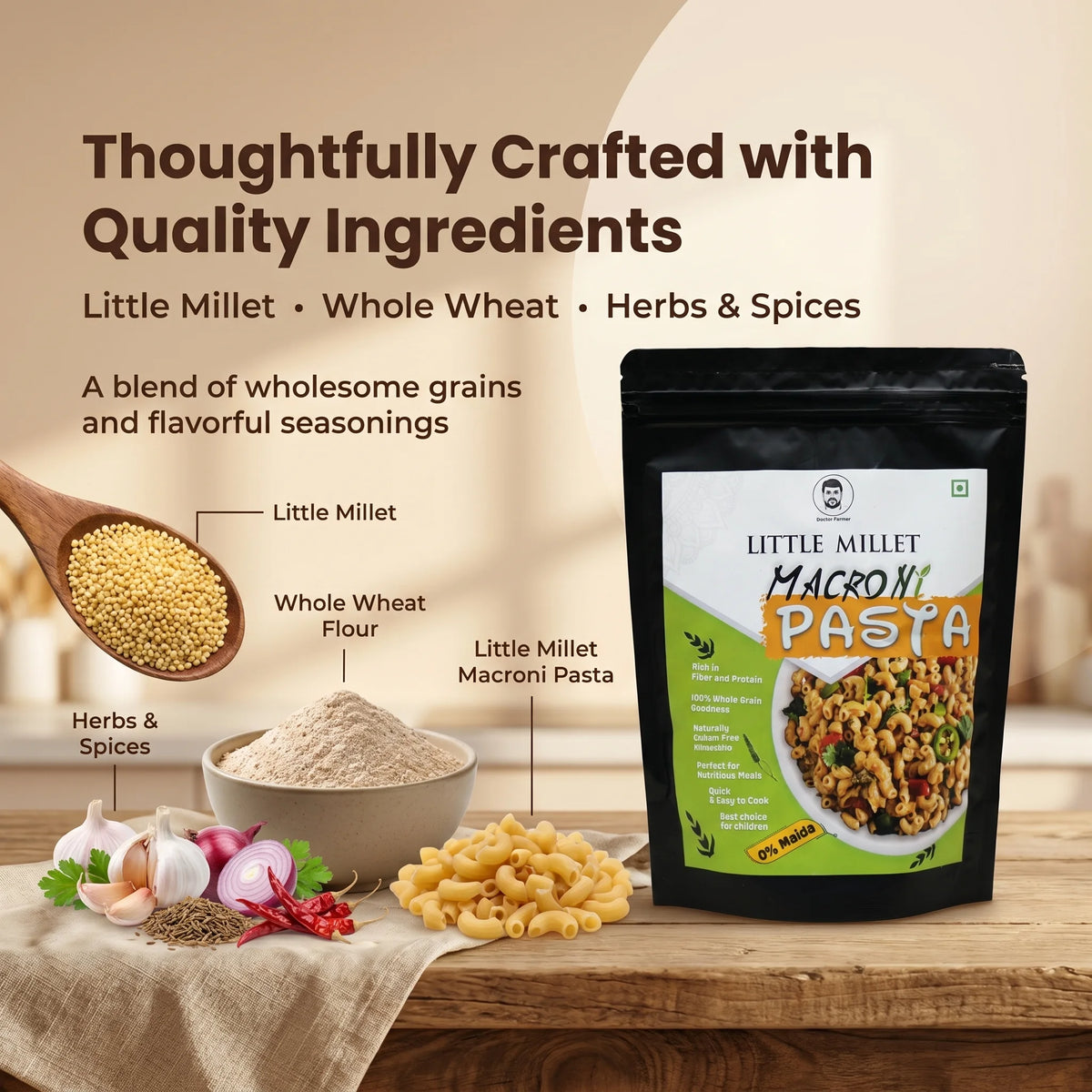 Doctor-Farmer-Little-Millet-Pasta-Ingredients-Image