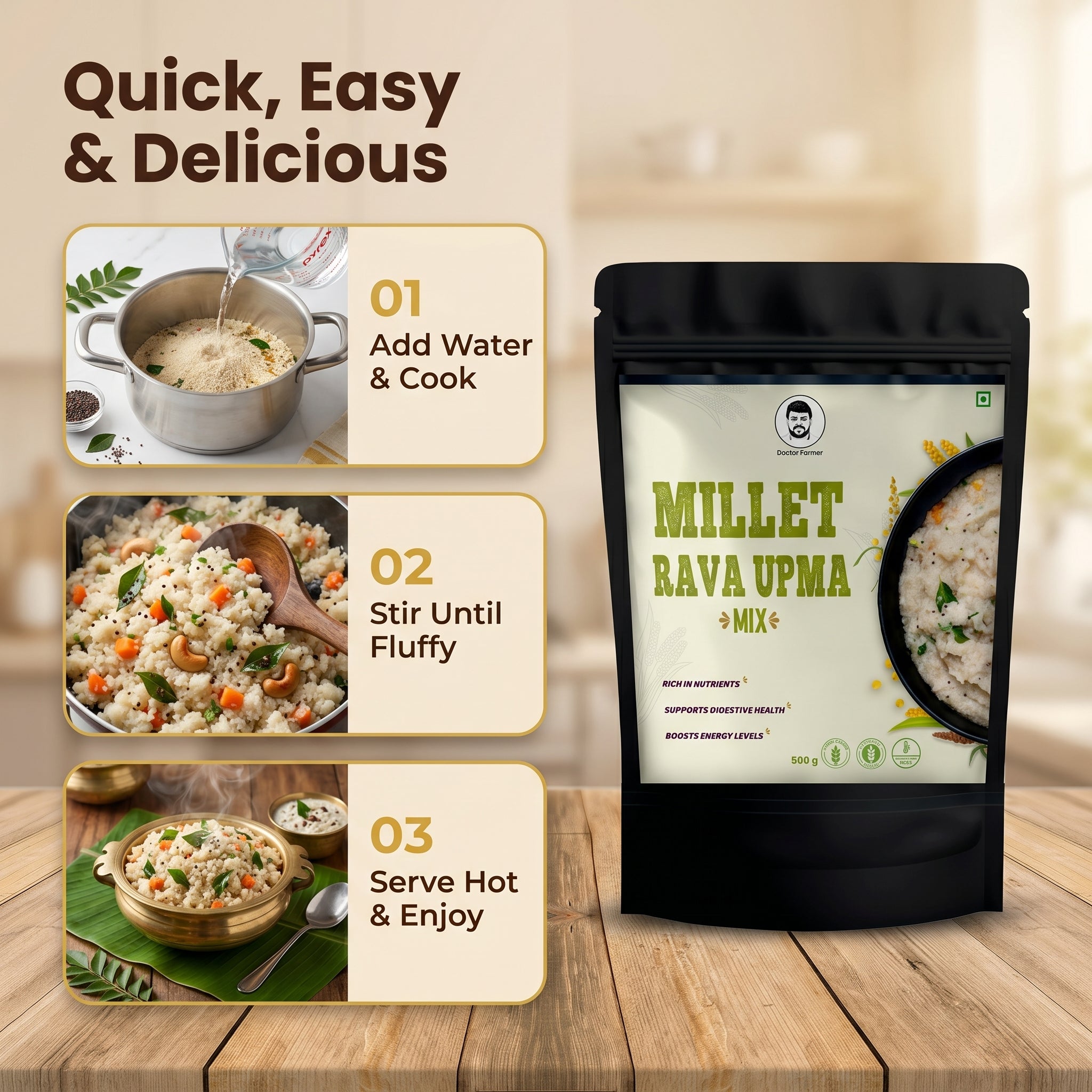Doctor Farmer Millet Rava Upma Mix 500gms