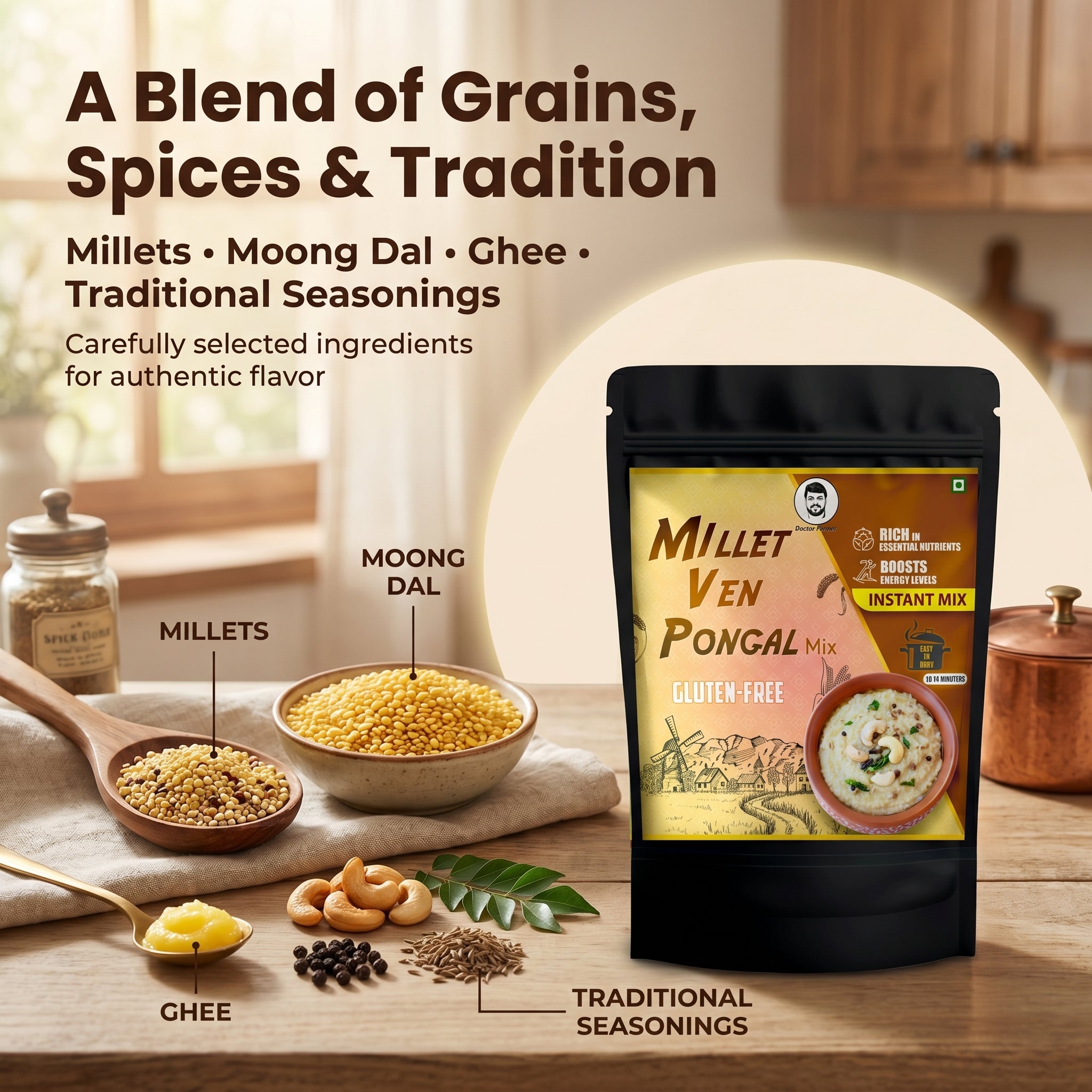 Doctor Farmer Millet Ven Pongal Mix 500gms
