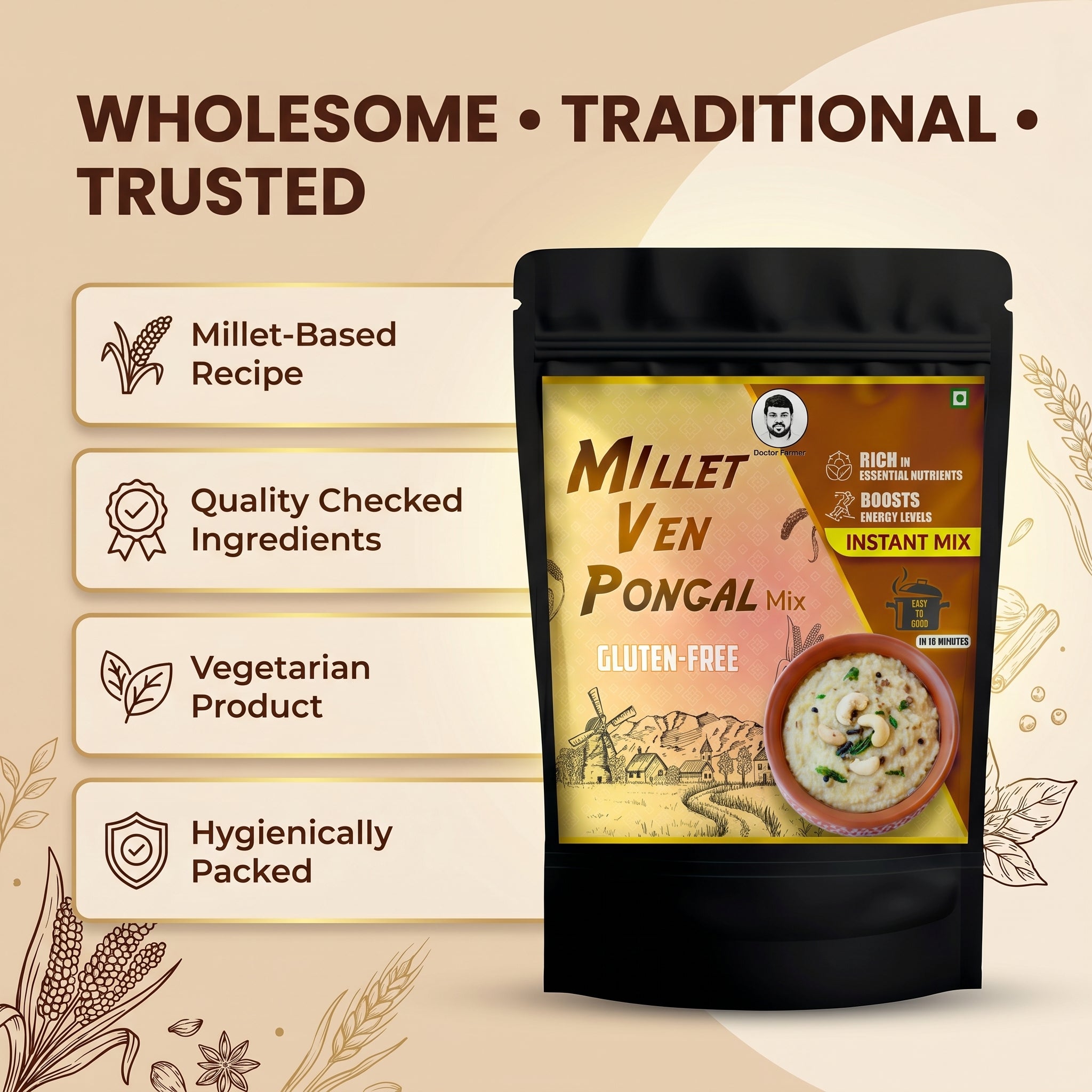 Doctor Farmer Millet Ven Pongal Mix 500gms