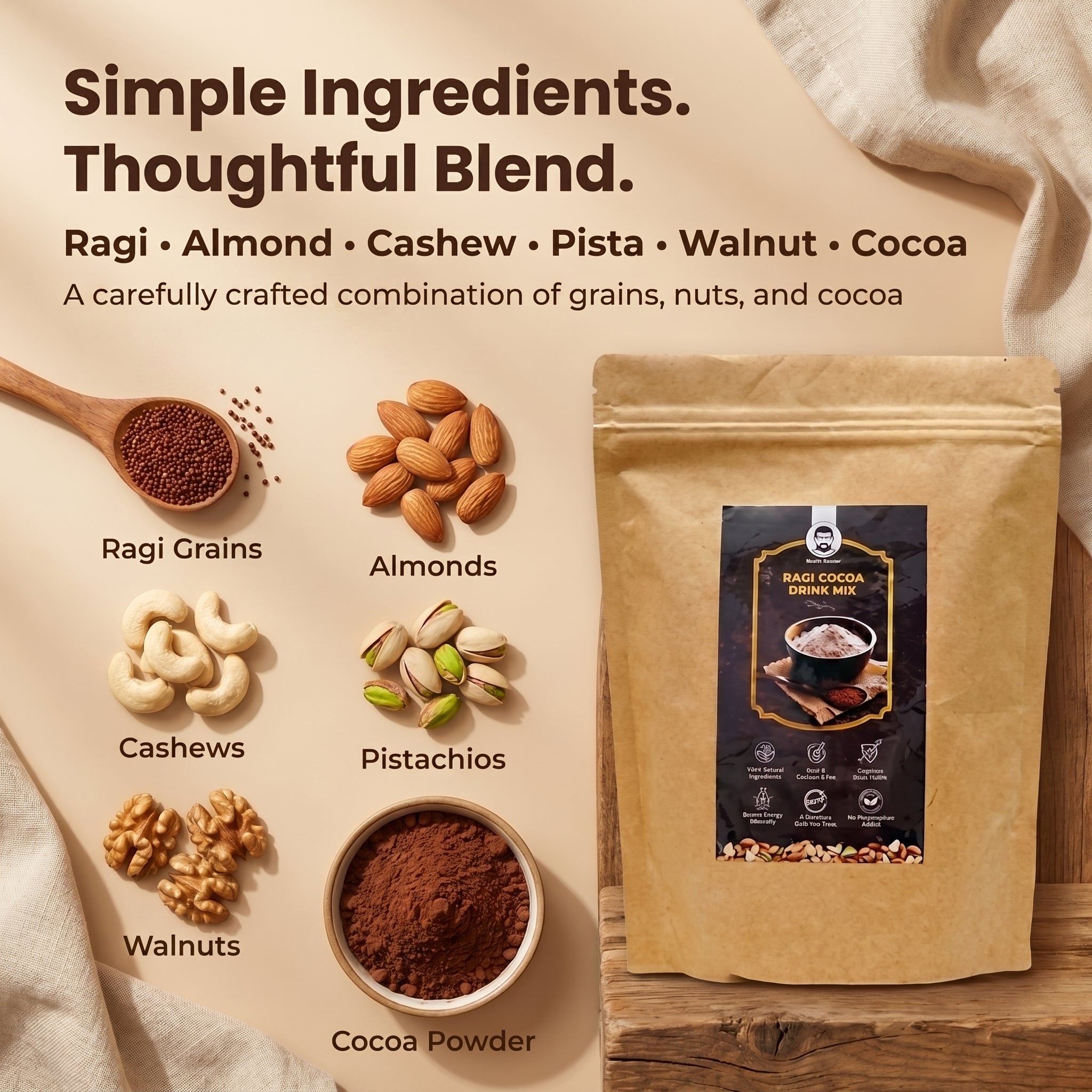 Doctor Farmer Ragi Cocoa Drink Mix, 250gms