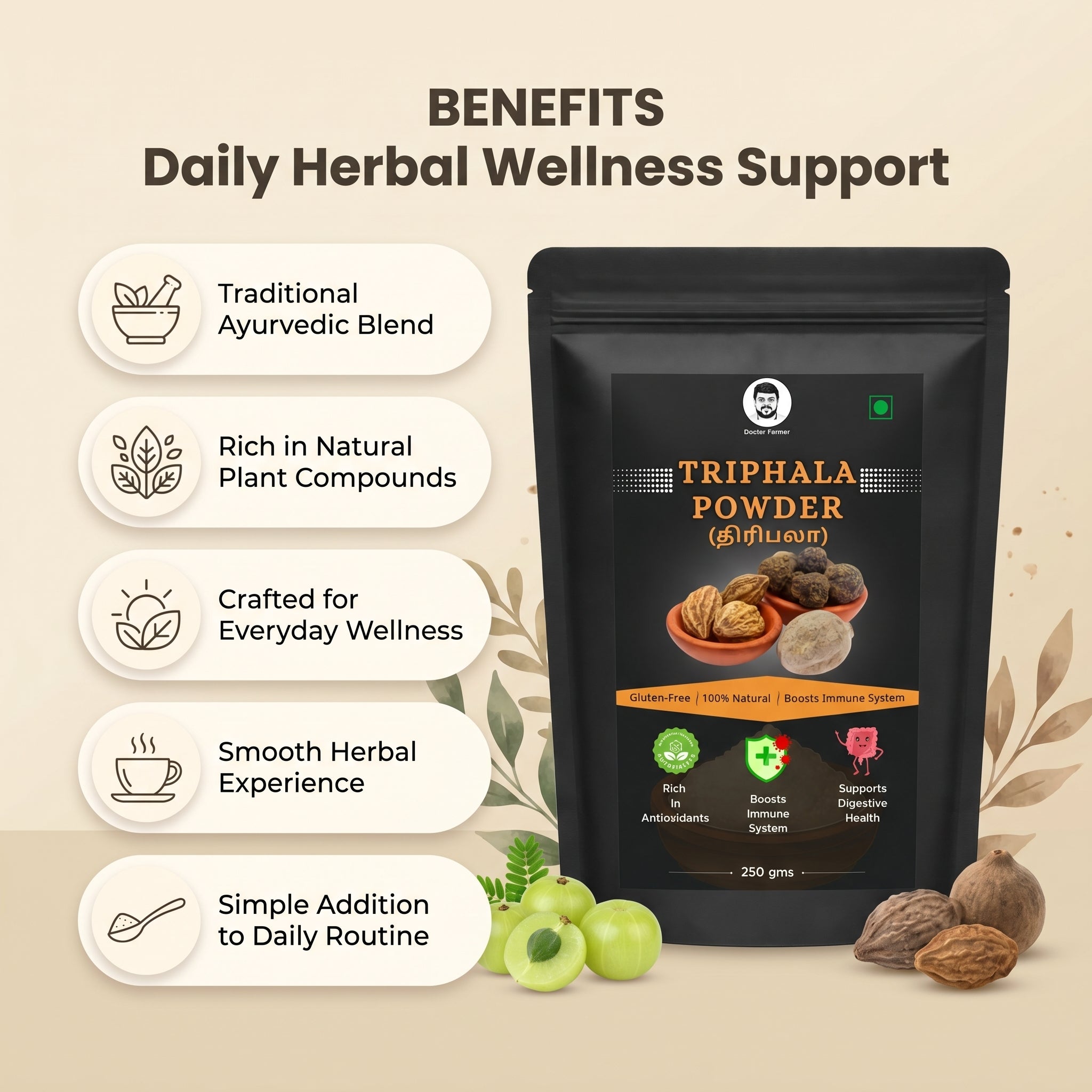 Doctor Farmer Triphala Powder, 250gms