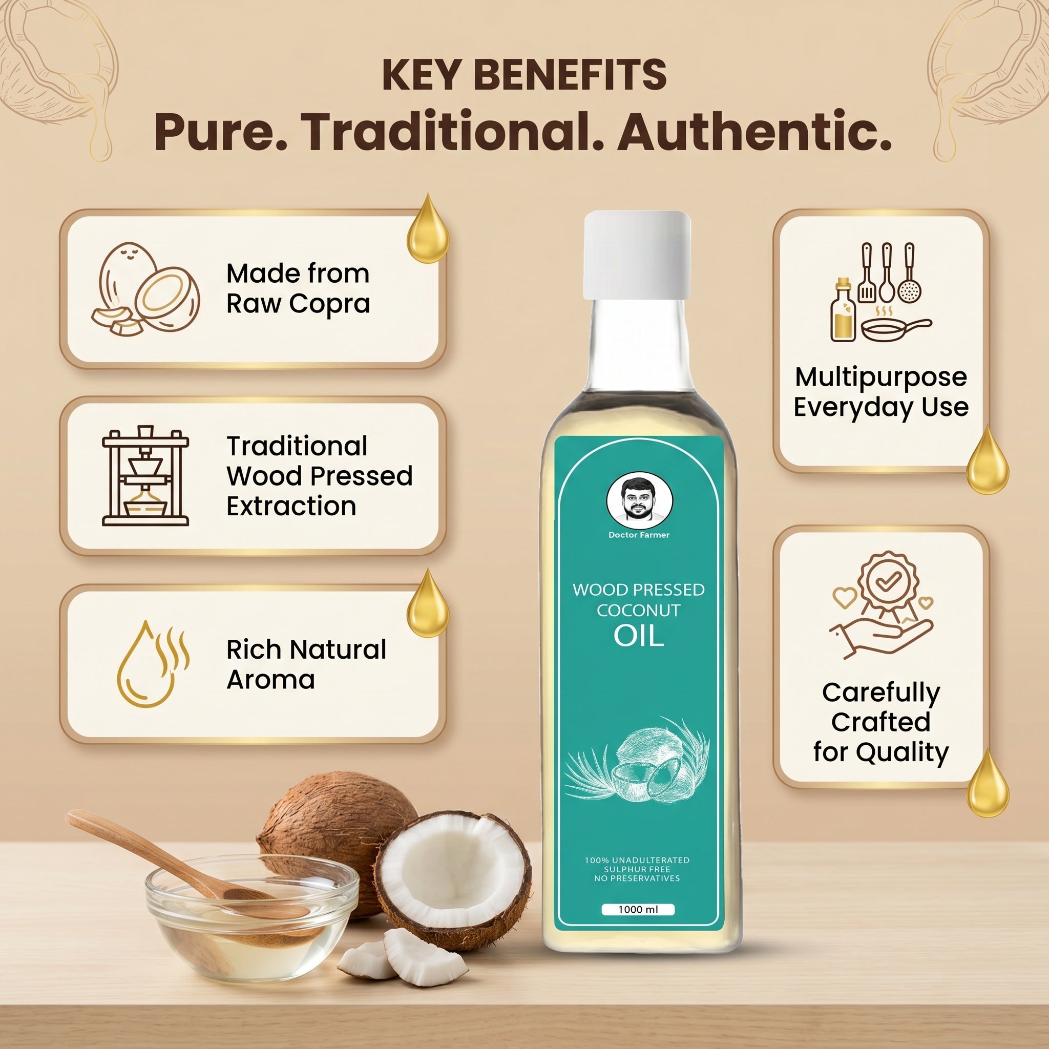 Doctor Farmer Wood Pressed Coconut Oil