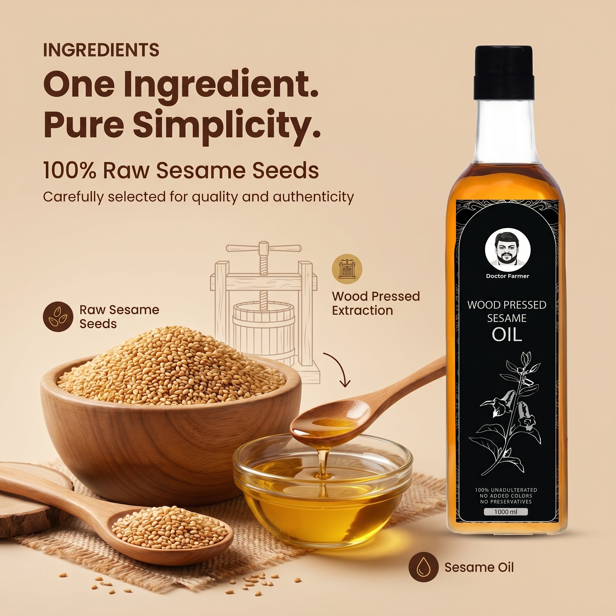 Doctor Farmer Wood Pressed Sesame Oil