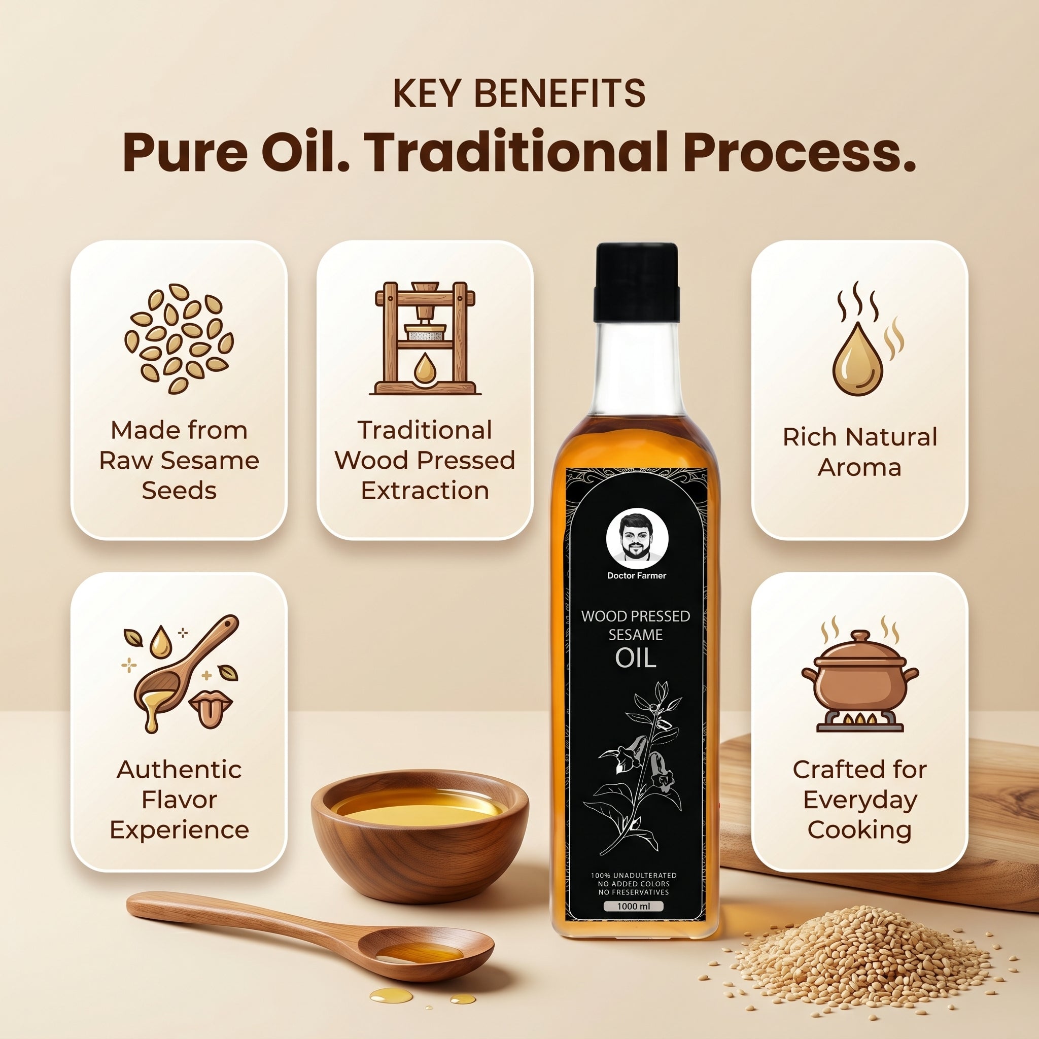 Doctor Farmer Wood Pressed Sesame Oil