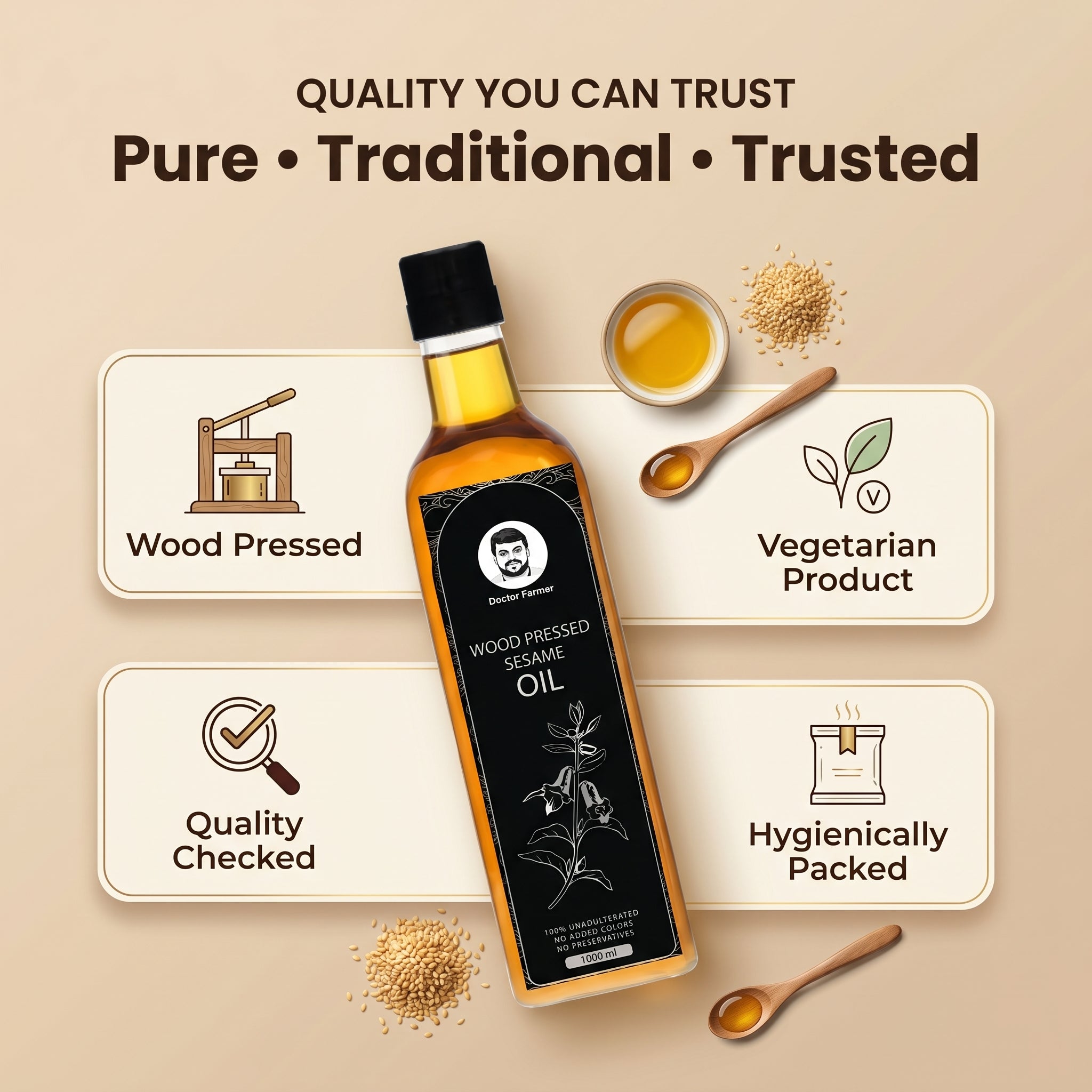 Doctor Farmer Wood Pressed Sesame Oil