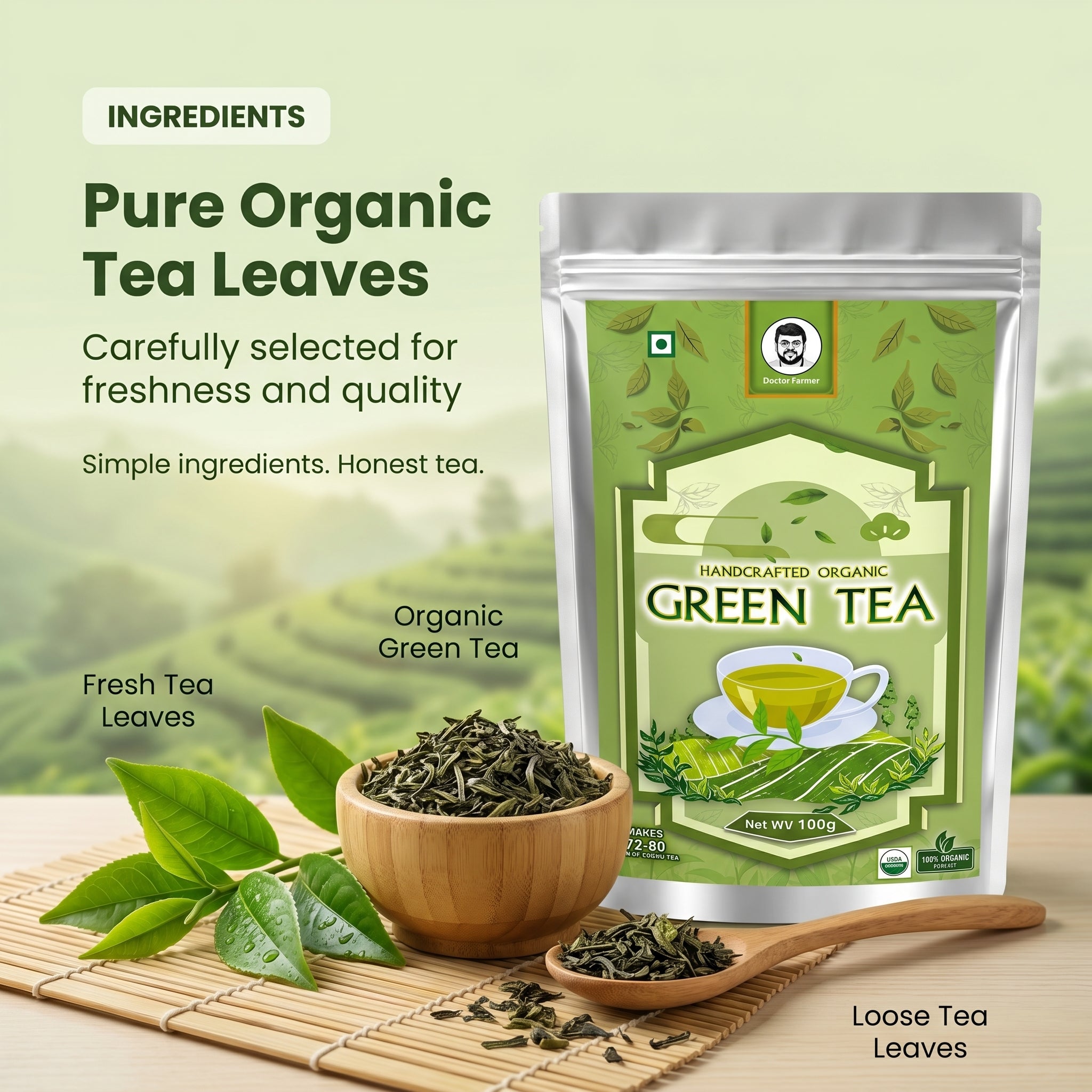 Organic green tea 100gms