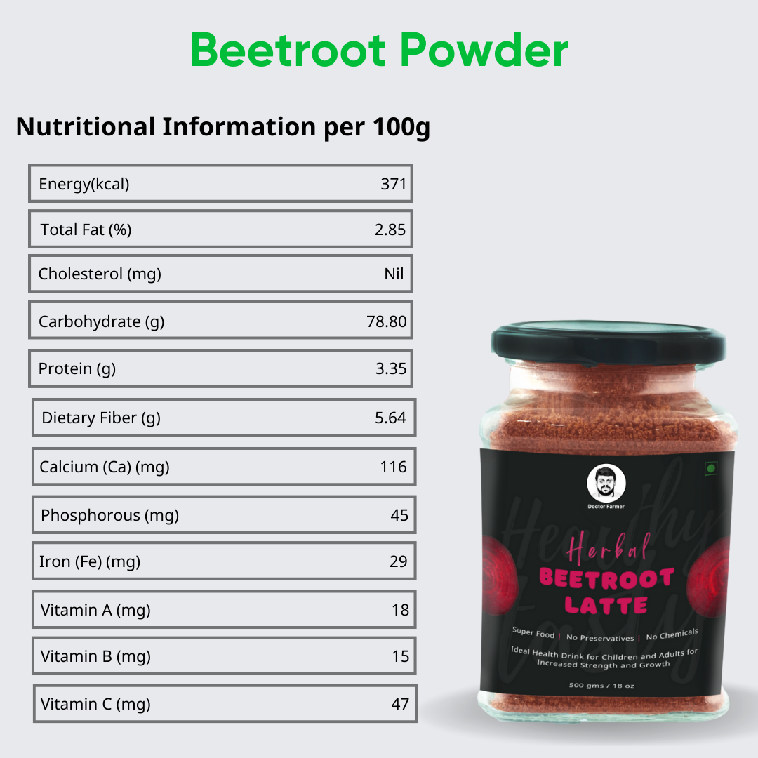 Doctor Farmer Herbal Beetroot Latte | Natural Children Drink | 200gms
