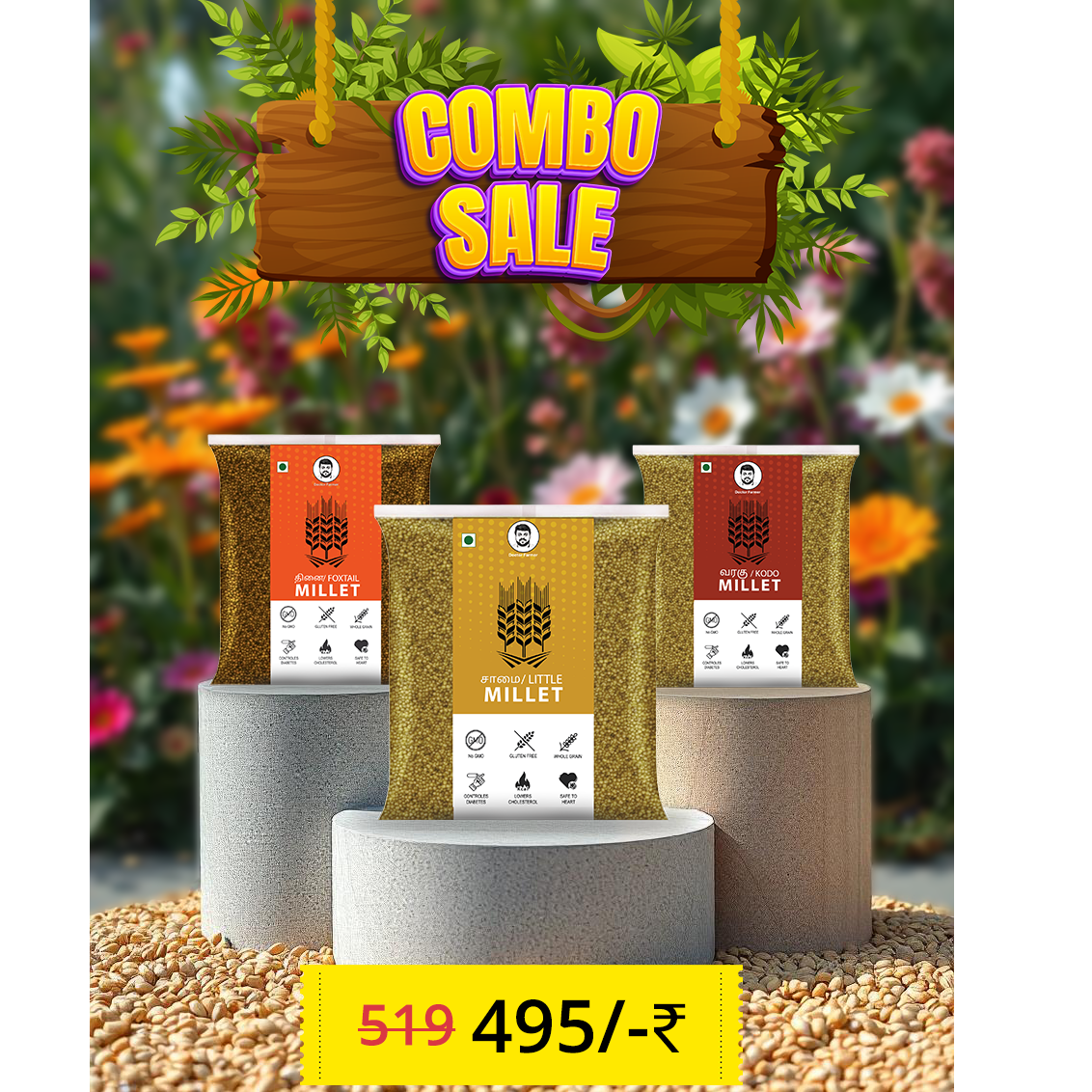 Doctor Farmer Samai, Varagu & Thinai Millet Combo Pack
