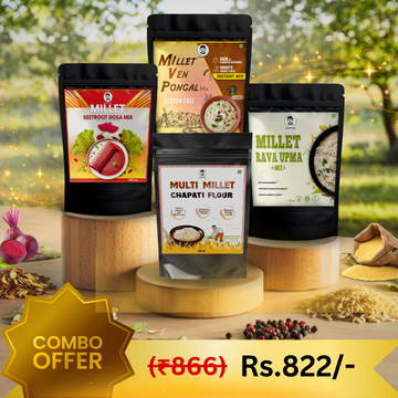 Doctor Farmer Ven Pongal, Millet Dosa, Rava Upma & Chapati Flour combo pack